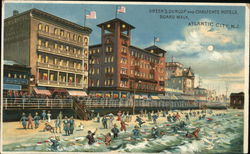 Green's Dunlop and Chalfonte Hotels, Board Walk Atlantic City, NJ Postcard Postcard Postcard