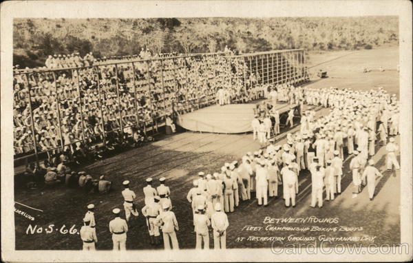 Between Rounds - Fleet Championship Boxing Bouts at Recreation Grounds Guantanamo Bay Cuba
