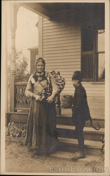 Mother and Son in Costume? Unidentified People