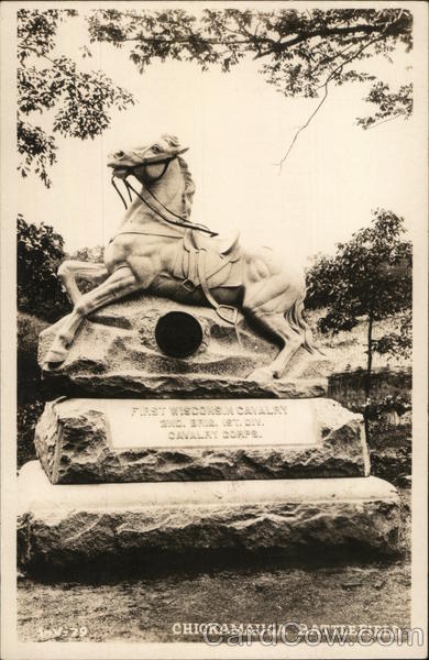 Chickamauga Battlefield - First Wisconsin Cavalry Monument Chattanooga Tennessee