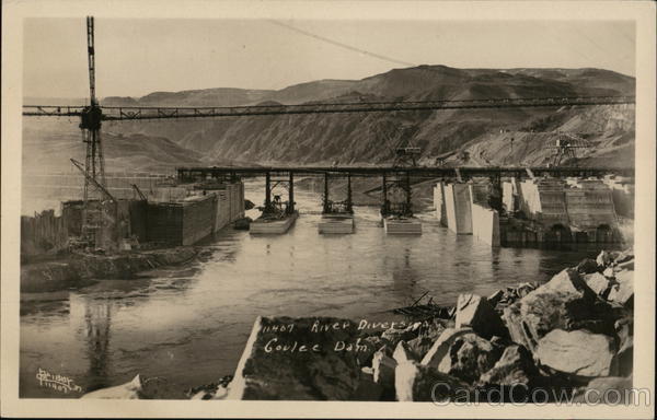 River Diversion, Grand Coulee Dam Construction Washington