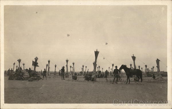 Soldiers Setting Up or Taking Down Tent Camp Army