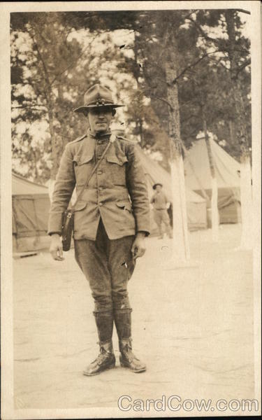 Soldier Posing in Camp People in Uniform