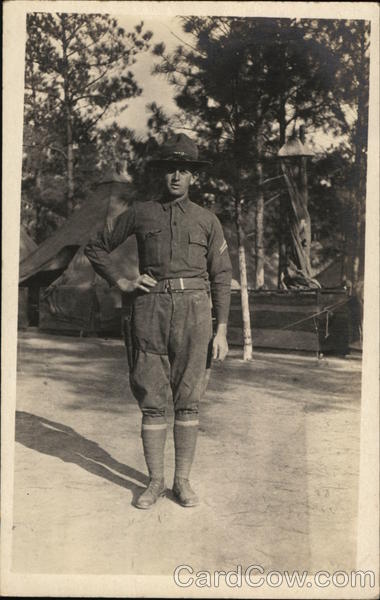 Soldier Posing in Camp People in Uniform