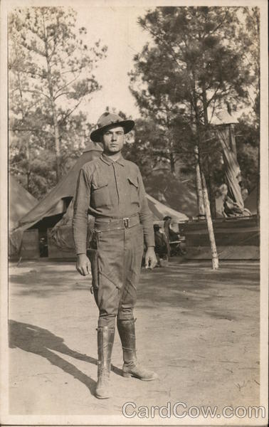 Soldier Posing in Camp People in Uniform