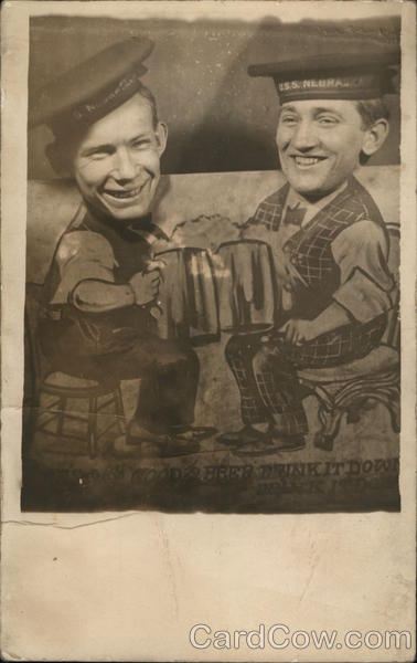 Two Sailors from USS Nebraska - Comic Heads-Through-Hole