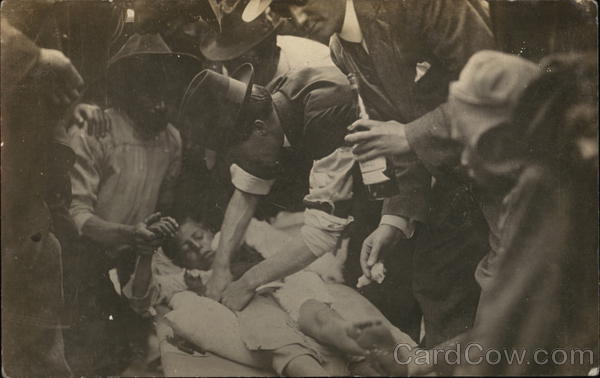 People Tending to a Wounded Boy During the Mexican Civil Wars at Vera Cruz 1914 Veracruz Mexico
