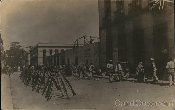 Rifles Leaning Against Each Other in the Street 1914 Veracruz Mexico