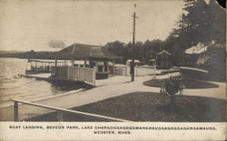 Boat Landing, Beacon Park, Lake Chargoggagoggmanchauggagoggagungamaugg, Webster, MA Massachusetts Postcard Postcard Postcard