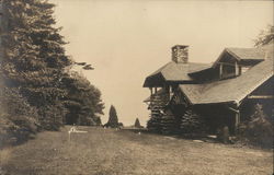 Backyard of a home in 1930 Postcard