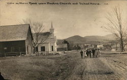 View on Main Road from Baptist Church and School House Great Pond, ME Postcard Postcard Postcard