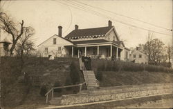 Posing In Front of Residence Postcard