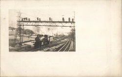 Locomotive on the Tracks Locomotives Postcard Postcard Postcard