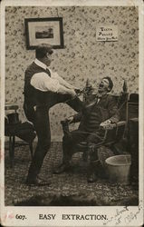 Easy Extraction - dentist pulling teeth forcefully Postcard