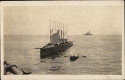 Sailors with Target Ship, USS Nebraska Sailors with Target Ship, USS Nebraska
