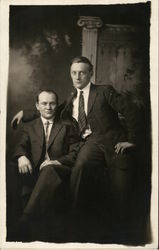 Two Men in Suits Sitting Postcard Postcard Postcard