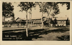 Log Lodge - Lucerne in Maine Postcard