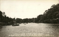 Little Harbor at New Harbor Maine, as seen from Cap'n Eliot Winslow's "Argo" Postcard