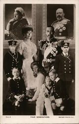 British Royal Family - Four Generations Postcard