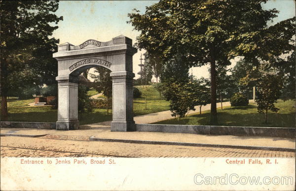 Entrance to Jenks Park, Broad Street Central Falls Rhode Island