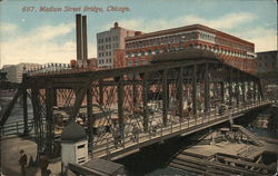 Madison Street Bridge Chicago, IL Postcard Postcard Postcard