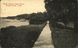 Walk Along Lake Shore Storm Lake, IA Postcard Postcard Postcard