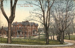 School and Barracks Postcard