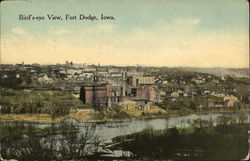 Bird's Eye View of Town Postcard