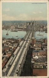 East River and Brooklyn Bridge Postcard