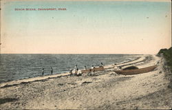 Beach Scene Dennis Port, MA Postcard Postcard Postcard