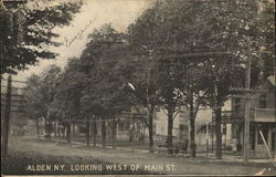 Looking West of Main Street Alden, NY Postcard Postcard Postcard