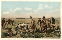 First Santa Fe Train Native Americana Postcard Postcard Postcard