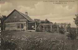 Log Cabin at Revonah Lake Liberty, NY Postcard Postcard Postcard