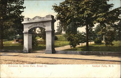 Entrance to Jenks Park, Broad Street Central Falls, RI Postcard Postcard Postcard