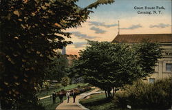Court House Park Corning, NY Postcard Postcard Postcard