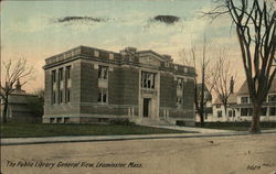 General View of the Public Library Leominster, MA Postcard Postcard Postcard