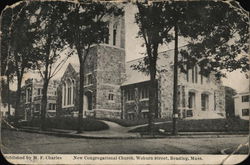 New Congregational Church on Woburn Street Postcard