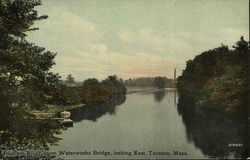 Taunton River from Waterworks Bridge, Looking East Massachusetts Postcard Postcard Postcard