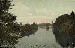 Taunton River from Waterworks Bridge, Looking East Massachusetts Postcard Postcard Postcard