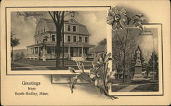 Mrs. Winchester's and Soldiers Monument Postcard