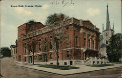 Town Hall Orange, MA Postcard Postcard Postcard