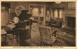 Living Room, Calvin Coolidge's Home Postcard