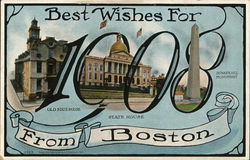 Greetings from Boston Massachusetts Postcard Postcard Postcard