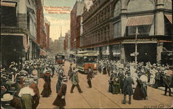 Shopping Hour on Washington Street Postcard
