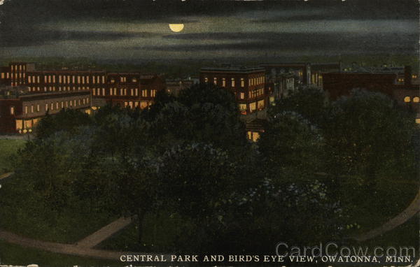 Central Park and Bird's Eye View Owatonna Minnesota