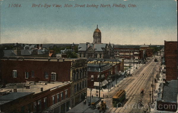 Bird's-eye view, Main Street looking north Findlay Ohio