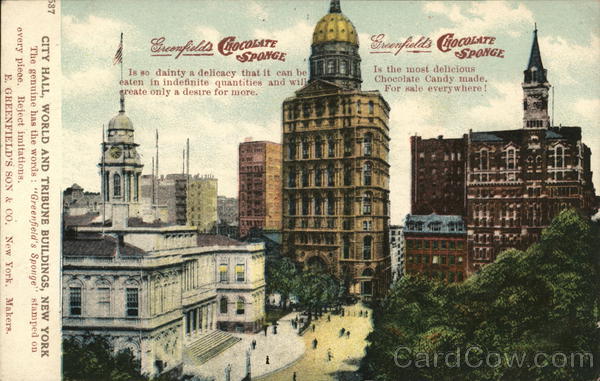 City Hall, World and Tribune Buildings New York