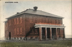 School Building Postcard