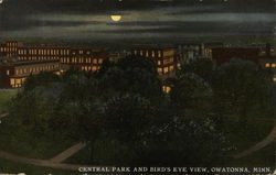 Central Park and Bird's Eye View Postcard