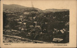View of Town and Mountains Postcard